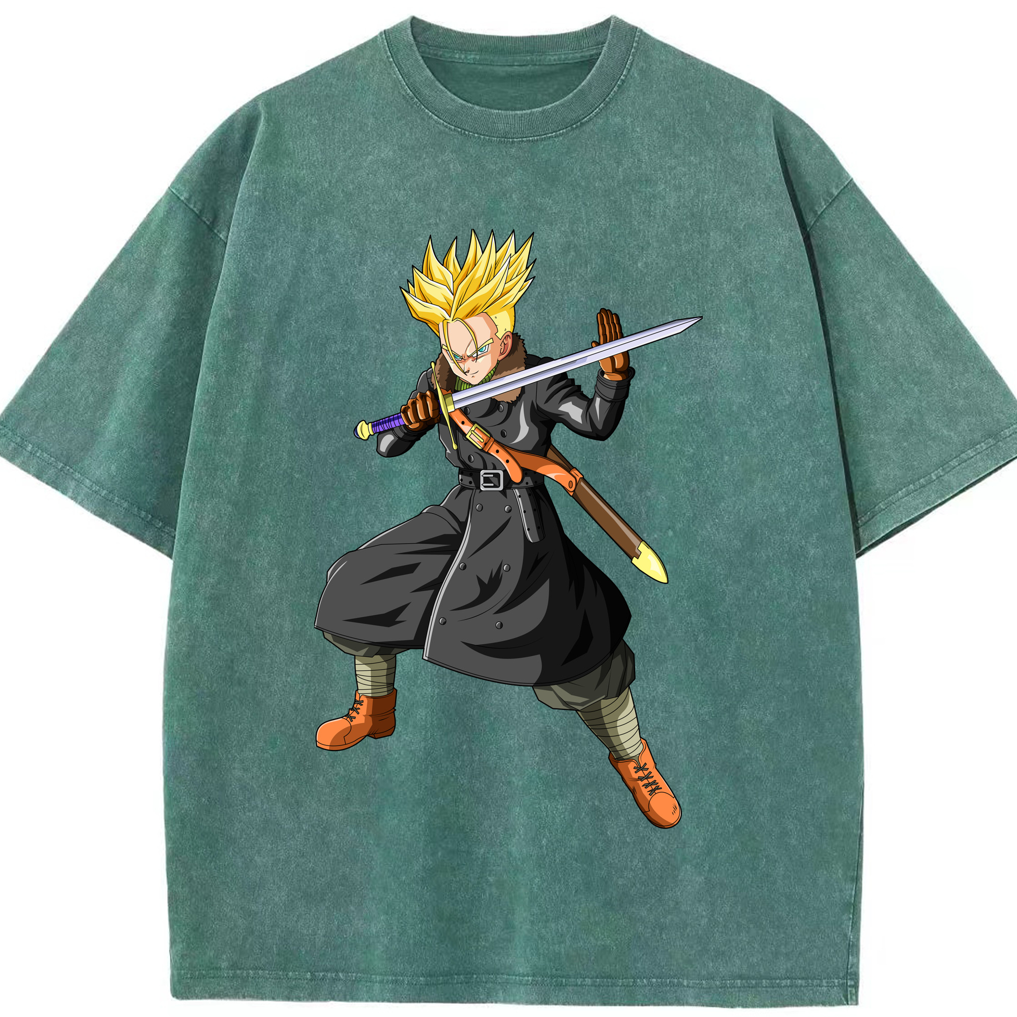 （画像用） ドラゴンボール トランクス（Torankusu）DRAGON BALL Trunks 綿100% ヴィンテージ風 半袖Tシャツ（フロントプリント）